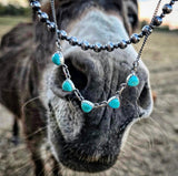 RTS - Sterling Silver Turquoise Necklace - Triangle Stacker