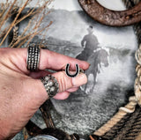 RTS - Sterling Silver Horseshoe Ring - Black Onyx