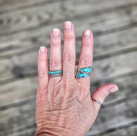RTS - Sterling Silver Turquoise Inlay - Double Triangle
