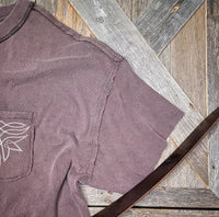 Graphic Top -  Raw Edge Boot Stitch
