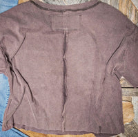 Graphic Top -  Raw Edge Boot Stitch