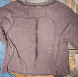 Graphic Top -  Raw Edge Boot Stitch