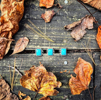 RTS - Sterling Silver Rectangle Turquoise Adjustable Ring - Rope Edge