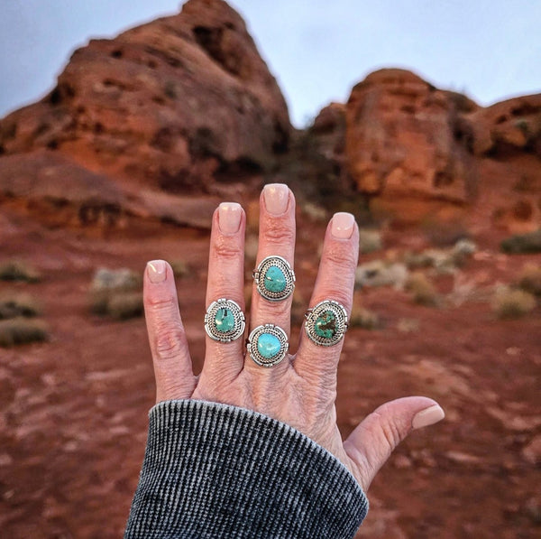 RTS - Sterling Silver and Turquoise Ring - Native Style