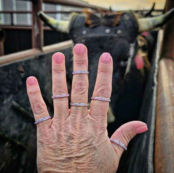 RTS - Pink Opal Band Ring - Eternity