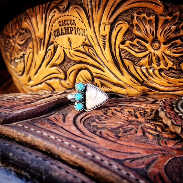 White new arrivals turquoise ring