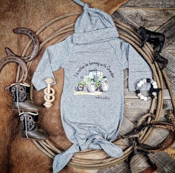 Western Baby Gown - Farming with Grandpa