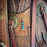 RTS - 4 Stone Drop Bar Pendant - Turquoise