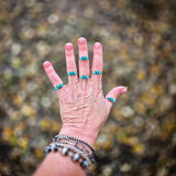 RTS - 3 Stone Turquoise Mini Arch Ring