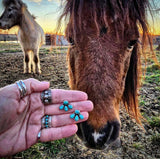 RTS - Sterling Silver Earrings - Turquoise Petals