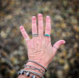 RTS - 3 Stone Turquoise Mini Arch Ring