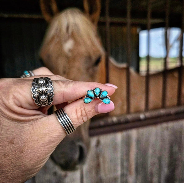 RTS - The 5 Stone Turquoise Arch Ring