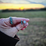 RTS - White and Turquoise Open Top Stone Ring