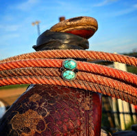RTS - Turquoise 2 Stone Ring - Black Accents