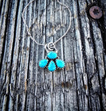 RTS - Sterling Silver Necklace - Turquoise Petals