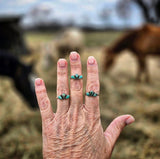 RTS - 3 Stone Turquoise Mini Arch Ring