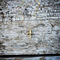 RTS - Bubble Cross Necklace - 18K Gold Plated