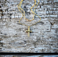 RTS - Bubble Cross Necklace - 18K Gold Plated