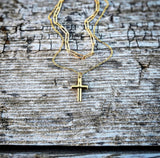 RTS - Bubble Cross Necklace - 18K Gold Plated