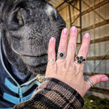 RTS - Sterling Silver Cluster Ring - Black Onyx