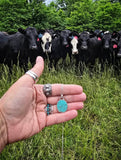 RTS - Turquoise Pendant - Large Oval