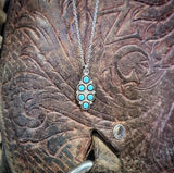 RTS - Turquoise and Sterling Silver Necklace - 6 Stone Pendant