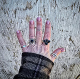 RTS - Sterling Silver Cluster Ring - Black Onyx