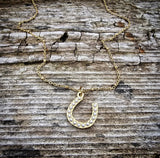 RTS - Horseshoe Pendant - Lg Pearl - 18K Gold Plated