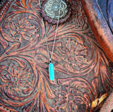 RTS - Turquoise and Sterling Silver Necklace - Oval Pendant