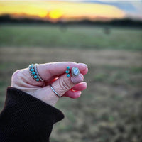 RTS - White and Turquoise Open Top Stone Ring