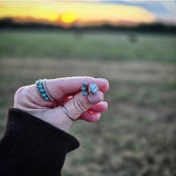 RTS - White and Turquoise Open Top Stone Ring