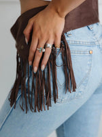RTS - White and Turquoise Open Top Stone Ring