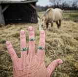 RTS - 3 Stone Turquoise Mini Arch Ring