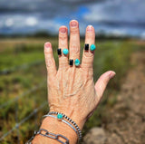 RTS - Black Onyx and Turquoise Open Top Stone Ring