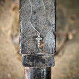 RTS - Cross Necklace - 7 Stone Pearl