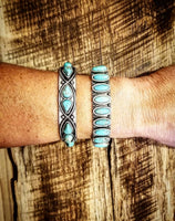 RTS - Weekender Turquoise Adjustable Fashion Bracelet - Teardrop Weave