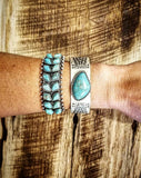 RTS - Weekender Turquoise Adjustable Fashion Bracelet - Double Row