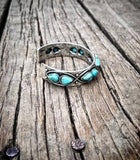 RTS - Weekender Turquoise Adjustable Fashion Bracelet - Teardrop Weave