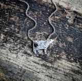 Hand Stamped Cow Necklace - Brand