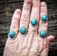 RTS - Oval Turquoise Ring - The Edge