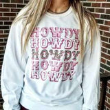 Sweatshirt - Cheetah Howdy Crew - White