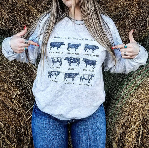 Sweatshirt - Home Is Where My Herd Is - Crew