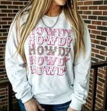 Sweatshirt - Cheetah Howdy Crew - White