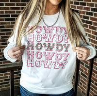 Sweatshirt - Cheetah Howdy Crew - White