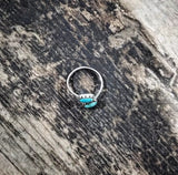 RTS - Sterling Silver 2 Stone Oval Adjustable Ring - Turquoise