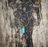 RTS - Turquoise and Sterling Silver Necklace - Rectangle Drop Pendant