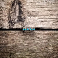 RTS - Sterling Silver Turquoise Stacker Band Ring - Small Stone