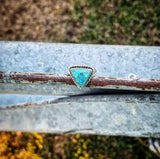 RTS - Sterling Silver Turquoise Straight Edge Triangle Ring - Adjustable