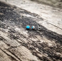 RTS - Sterling Silver Turquoise Dot Studs - The Littles