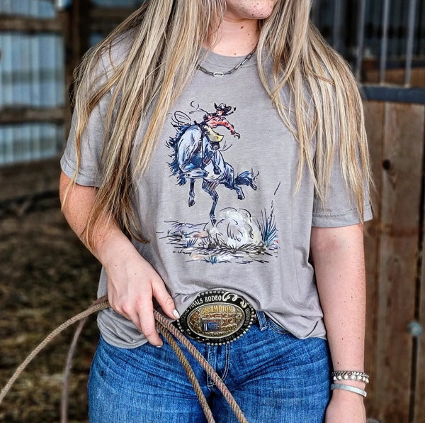 Graphic T-Shirt - Hold On Cowgirl